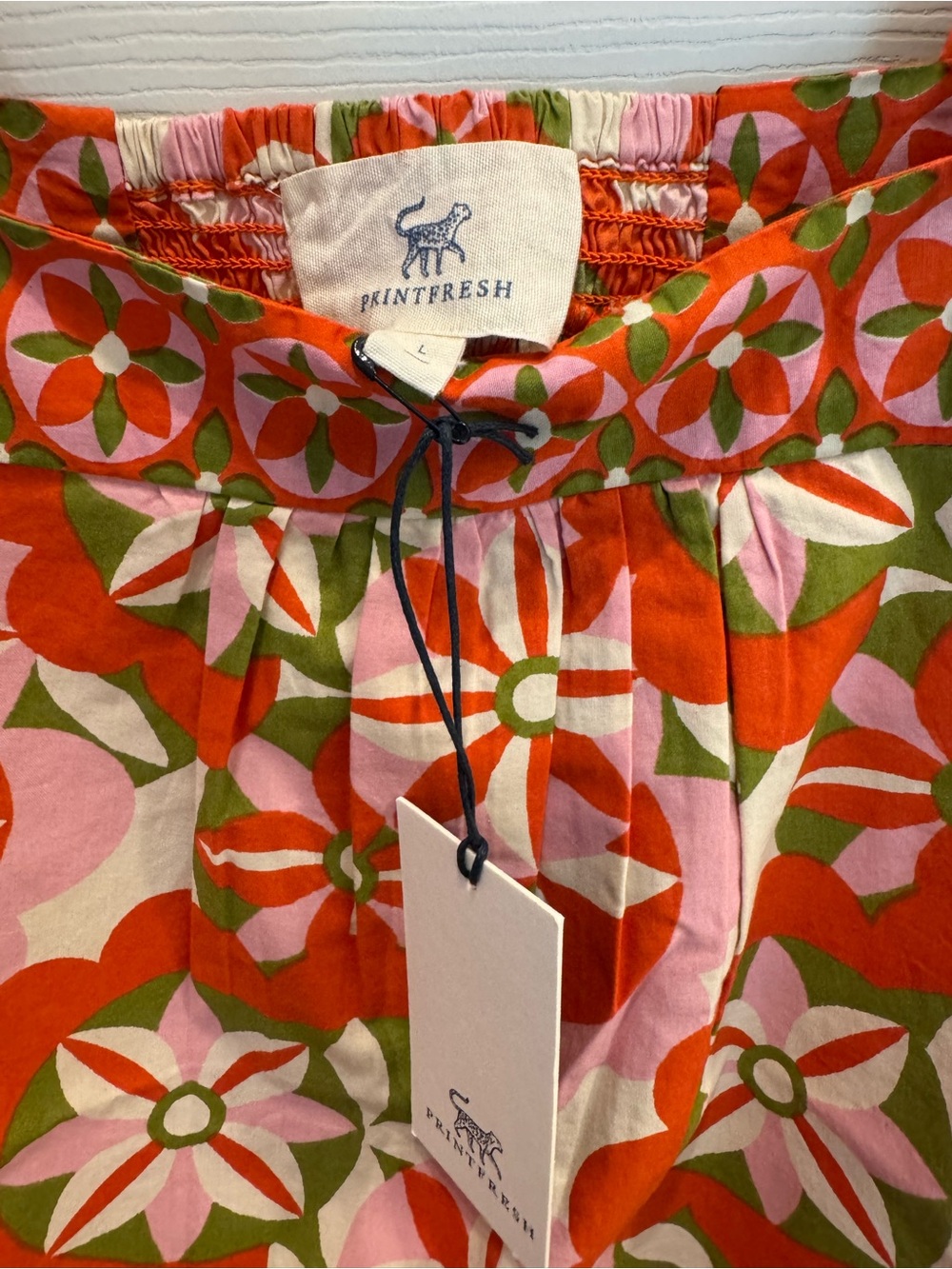 Printfresh NWT Tara Blouse Square-Neck Floral Peasant Top in Red & Pink - Picture 3 of 6